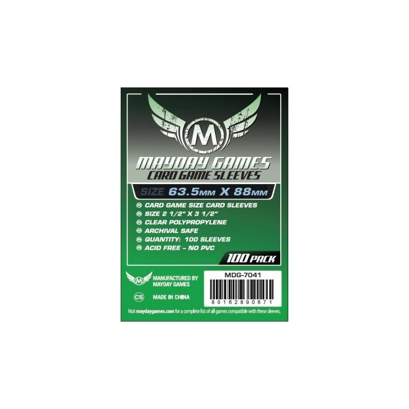 100  Fundas Protectoras Mayday Estandar - Tamaño 63.5 x 88 MM