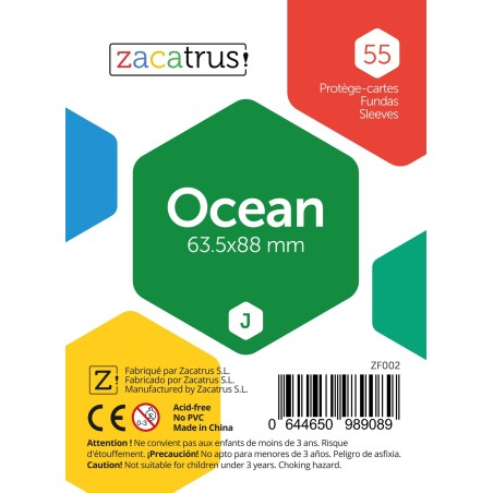 55 Fundas Zacatrus Ocean Standard: 63,5 mm x 88 mm
